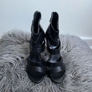 -White House Black Market Strappy Leather Sandals